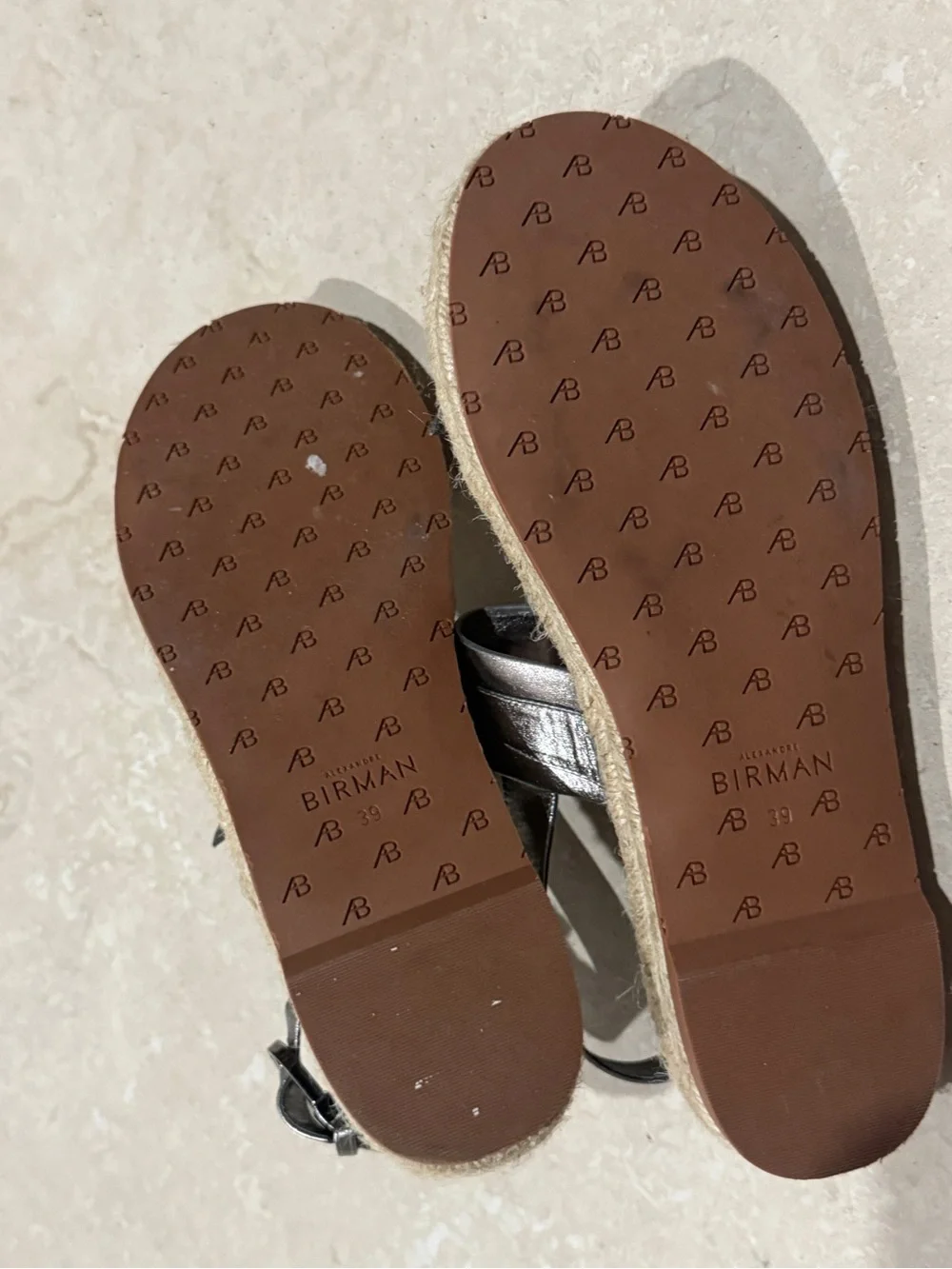 Alexandre Birman Metallic Silver Espadrille Sandals